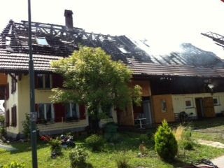 Vue de l'incendie à Siselen