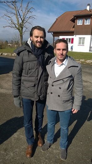 Cyril Lignac avec Guillaume Lachat, directeur de Jura Tourisme