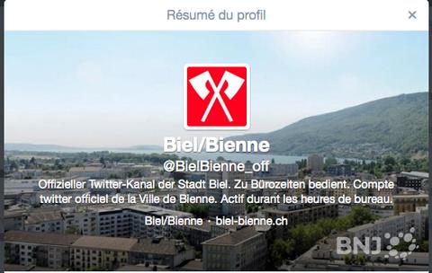 La Ville de Bienne sur Twitter
