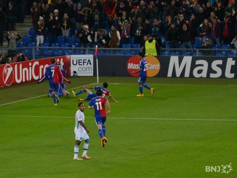 La joie des Rhénans après l'ouverture du score signée Breel Embolo