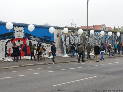 L'un des rares pans du mur encore debout: East side galery.