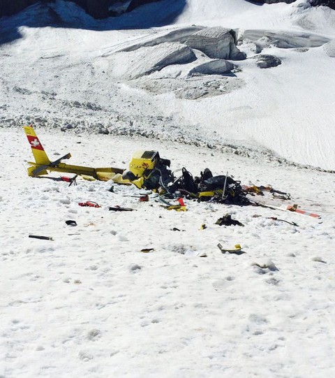 L'appareil d'Air-Glaciers s'est écrasé sur le glacier du Guggi (photo: police bernoise)