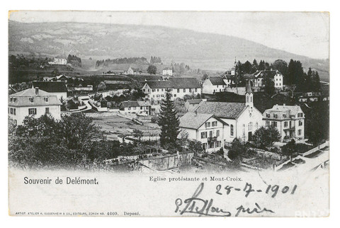 Temple protestant de Delémont en 1901