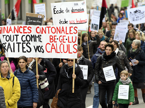 Manifestation contre les mesures d'austérité neuchâteloises