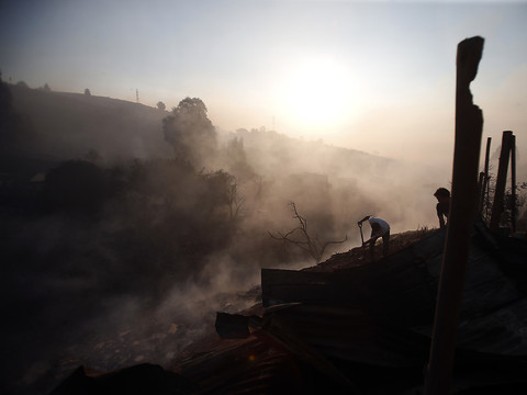 L'incendie à Valparaiso 