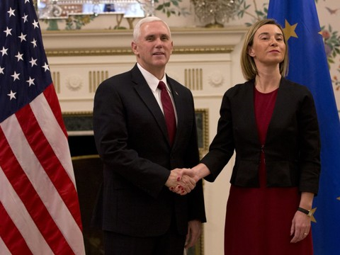 Le vice-président américain Mike Pence en visite à Bruxelles