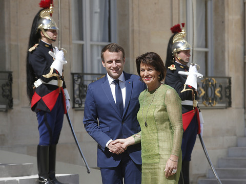 Doris Leuthard reçue par Emmanuel Macron à l'Elysée