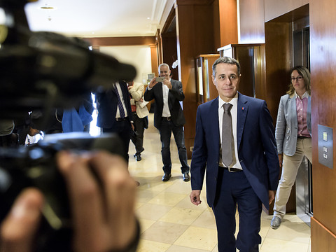 Ignazio Cassis tendu mais satisfait de sa prestation