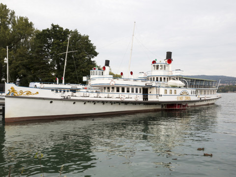 Evacuation d'un bateau à vapeur sur le lac de Zurich