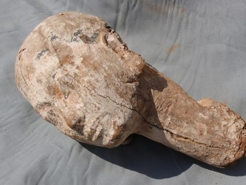 Tête en bois égyptienne mise au jour par des chercheurs genevois