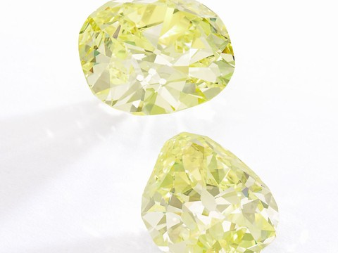 Deux diamants jaunes d'origine princière en vente à Genève