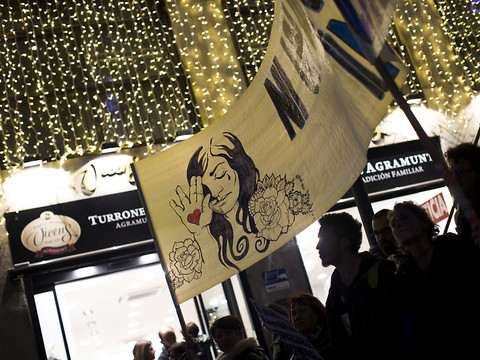 Manifestation à Madrid contre les violences à l'égard des femmes