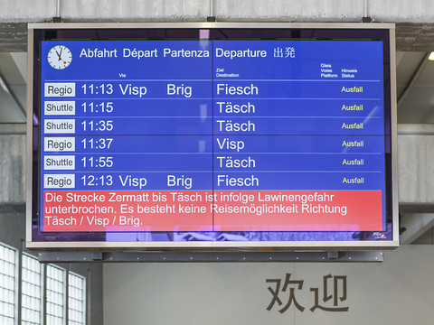 Trafic ferroviaire à nouveau interrompu entre Viège et Täsch