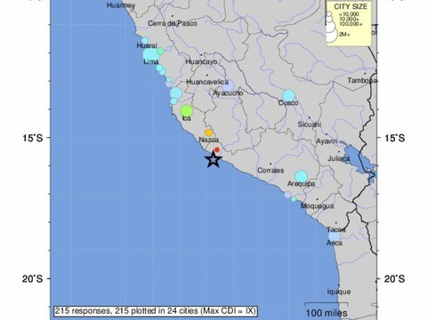 Un séisme de magnitude 7,3 frappe le sud du Pérou
