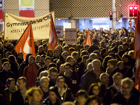 Fonctionnaires vaudois mobilisés pour leurs retraites