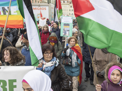 Des centaines de personnes à Berne en soutien au peuple palestinien