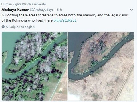 Les villages rohingyas rasés visibles sur images satellite