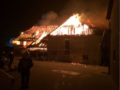 Une maison détruite par les flammes à Montmagny VD