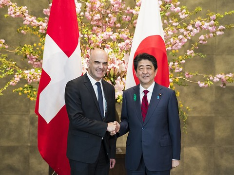 Alain Berset rencontre le premier ministre japonais Shinzo Abe
