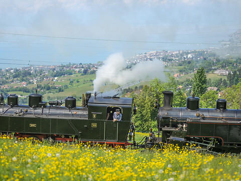 De Blonay à Chamby, un train tiré par sept locos à vapeur