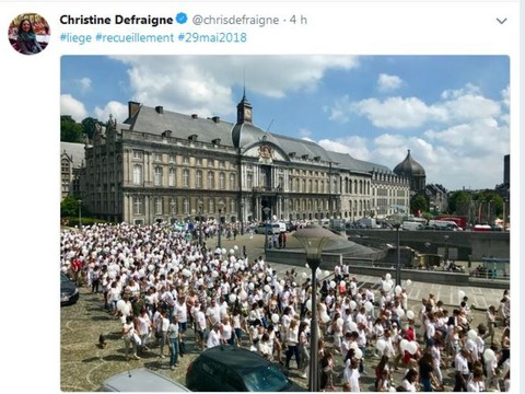Marche blanche pour les victimes de l'attaque djihadiste de Liège