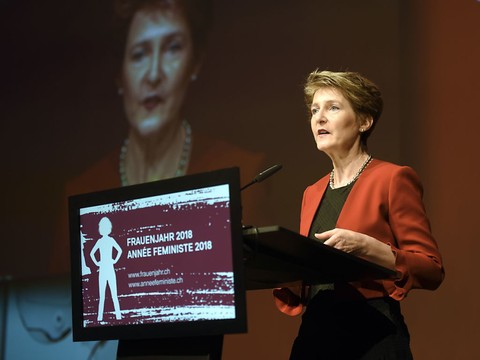 Lausanne: Simonetta Sommaruga plaide pour la cause des femmes