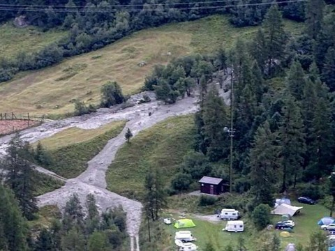 Camping évacué à Arolla (VS) après un violent orage