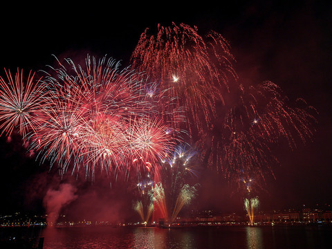 La rade de Genève illuminée de mille feux