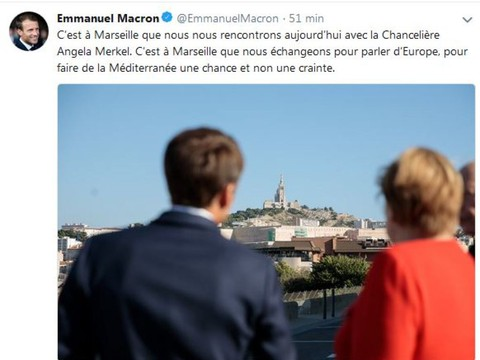 En pré-campagne pour les européennes, Macron reçoit Merkel