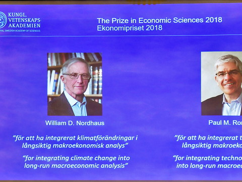 Le prix Nobel d'économie à William Nordhaus et Paul Romer