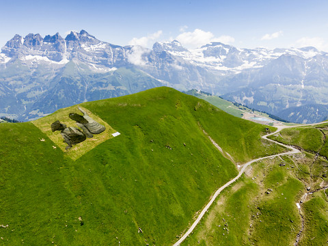 L'artiste Saype signe une oeuvre éphémère aux Portes du Soleil