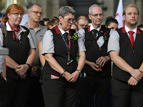 Minute de silence pour l'employé des CFF mort à Baden (AG)