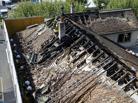 Les combles du Musée de Carouge (GE) détruites par les flammes