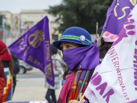 Manifestation pour dénoncer le patriarcat de l'ONU