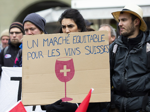 Manifestation de viticulteurs contre le vin étranger importé
