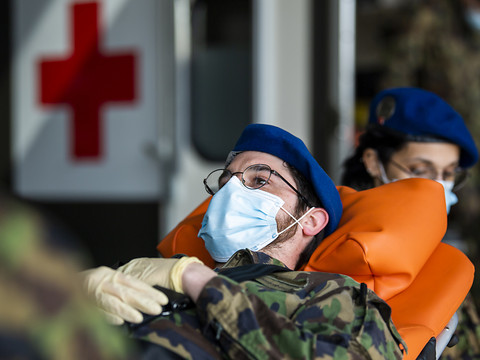 Bière (VD): instruction des troupes sanitaires avant l'engagement