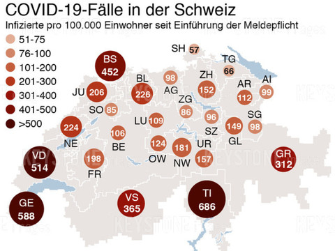 Le Covid-19 a tué 75 fois ce week-end en Suisse