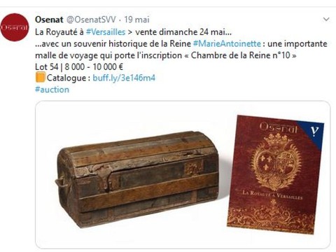 Enchères élevées pour la malle et une serviette de Marie-Antoinette