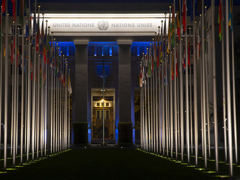Le Palais des Nations illuminé pour les 75 ans de l'ONU samedi
