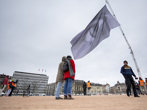 Un oeil géant pour alerter sur l'urgence climatique