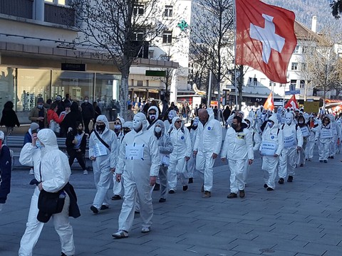 Manifestation contre les mesures de protection à Coire