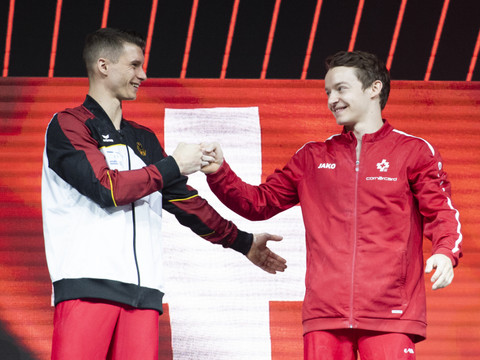 Baumann en bronze aux barres parallèles