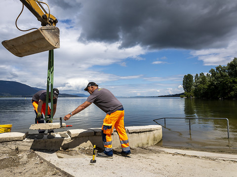 A Yverdon-les-Bains, les rives récupèrent peu à peu