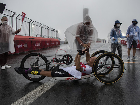 Heinz Frei se pare d'argent dans la course en ligne