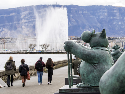 Le chat de Geluck s'expose sur les quais genevois