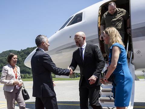 Le Premier ministre ukrainien Denys Chmygal est arrivé au Tessin