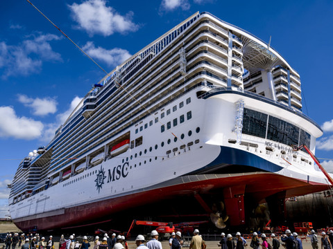 Le nouveau paquebot de MSC prend forme aux Chantiers de St-Nazaire
