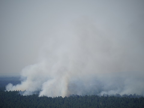 Feu de forêt après une explosion dans un dépôt de munitions