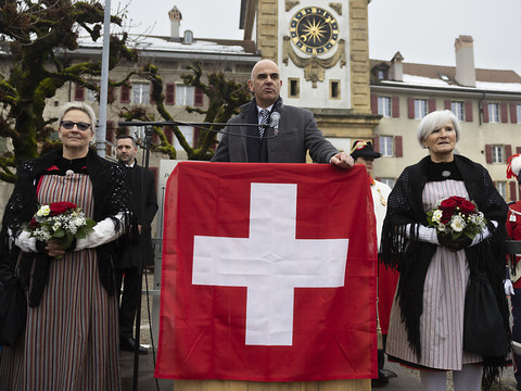 Fribourg fête son président de la Confédération Alain Berset