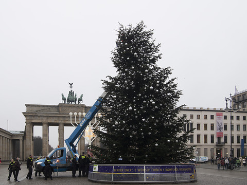 Des activistes du climat décapitent le sapin de Noël de Berlin